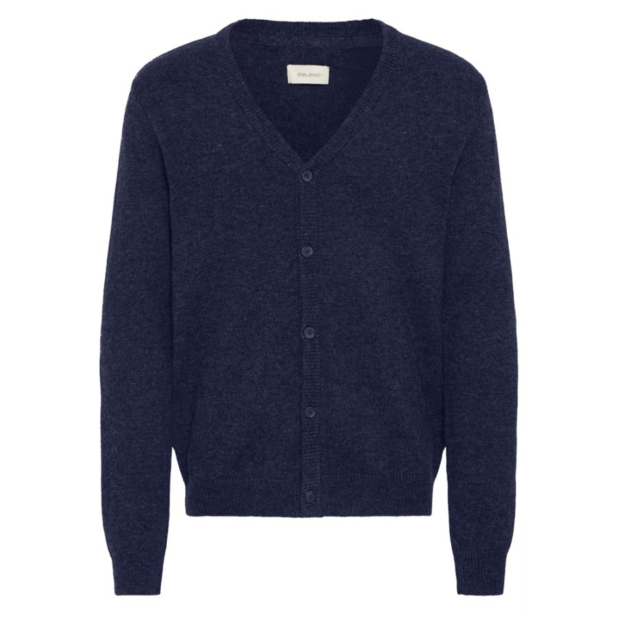 E1083 Blend Button Cardigan (Navy)