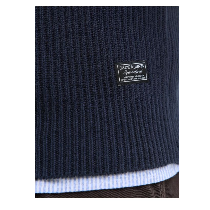 E1084 Jack & Jones Plain 1/4 Zip Jumper (Navy)