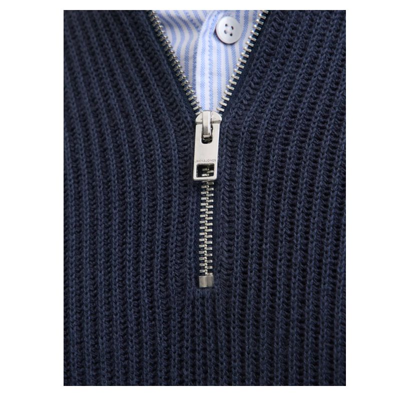 E1084 Jack & Jones Plain 1/4 Zip Jumper (Navy)