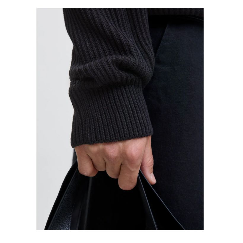 E1085 Jack & Jones Plain Roll Neck Jumper (Black)