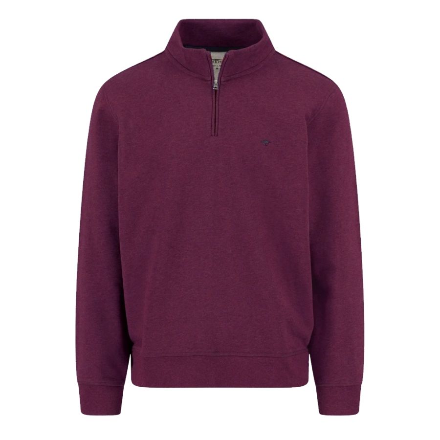 E1086 Fynch Hatton 1/4 Zip Sweat Top (Deep Merlot)