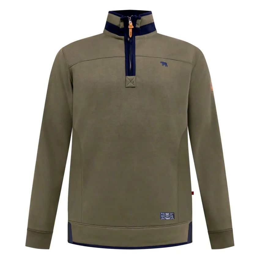 E1087 D555 1/4 Zip Sweatshirt (Khaki)