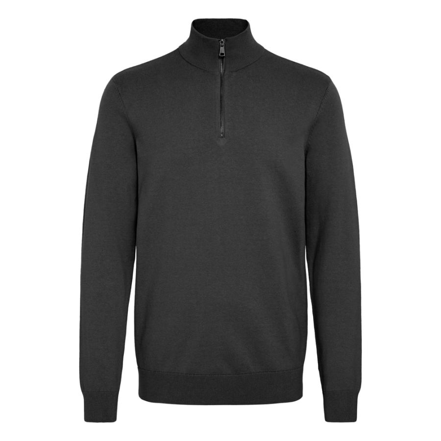 E1091 Blend 1/4 Zip Casual Top (Black)