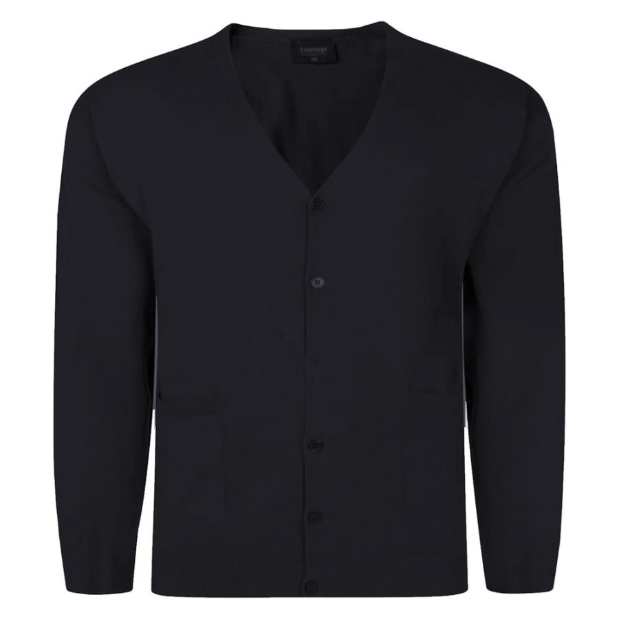 E1094 Espionage Button Cardigan (Black)
