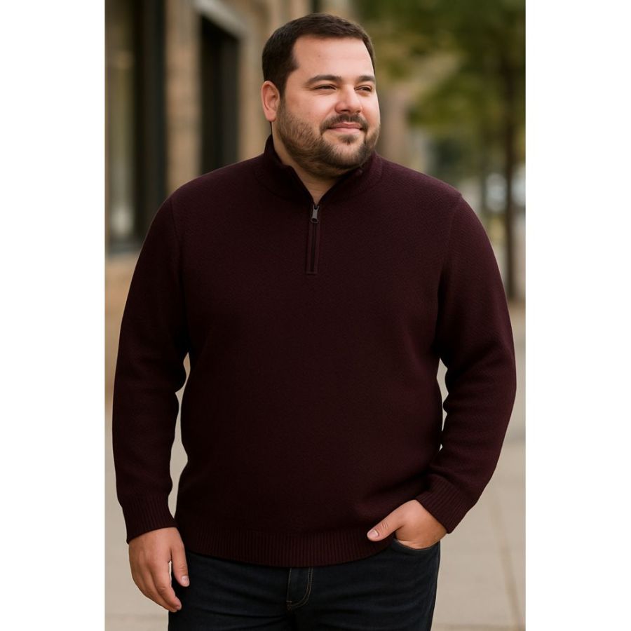 E1095 Espionage 1/4 Zip Jumper (Burgundy)