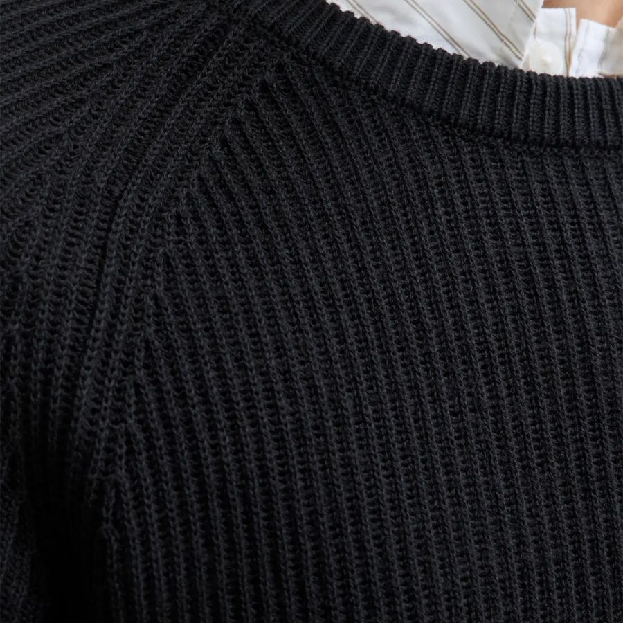 E1100 Jack & Jones Pannel Knit Crew Neck Jumper (Black)