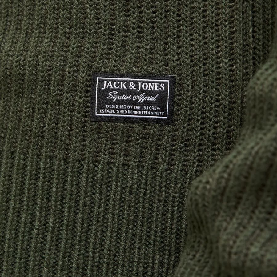 E1100 Jack & Jones Pannel Knit Crew Neck Jumper (Bottle)