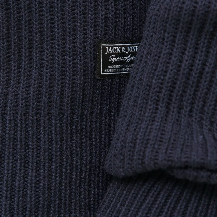 E1100 Jack & Jones Pannel Knit Crew Neck Jumper (Navy)