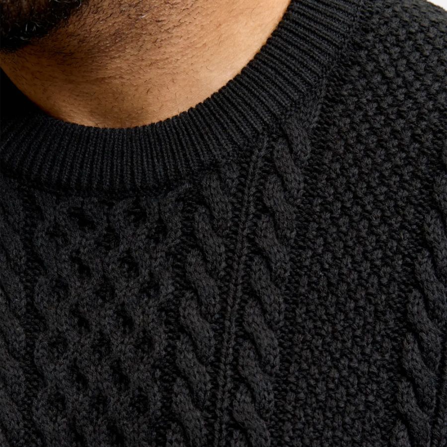 E1101 Jack & Jones Cable Knit Jumper (Black)