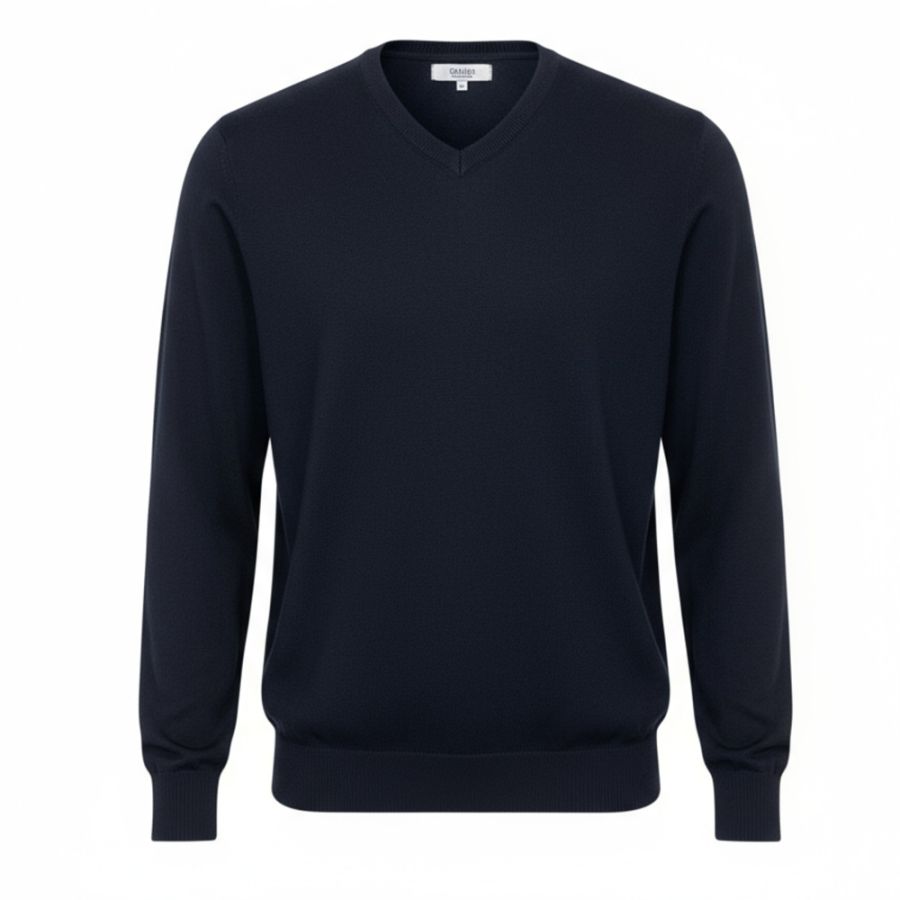 E1107XT Tall Fit Rialto V-Neck Jumper (Black)