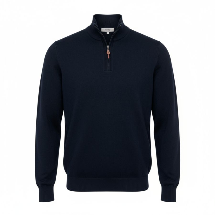 E1109 Rialto 1/4 Zip Turtle Neck Jumper (Black)