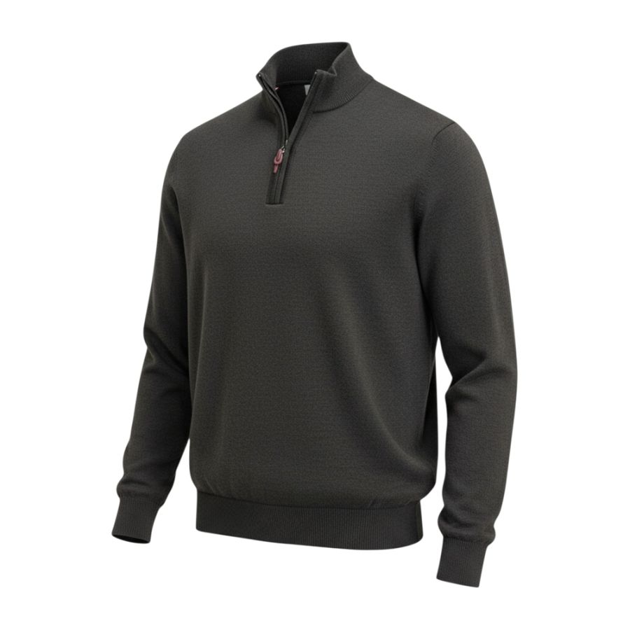 E1109 Rialto 1/4 Zip Turtle Neck Jumper (Brown)