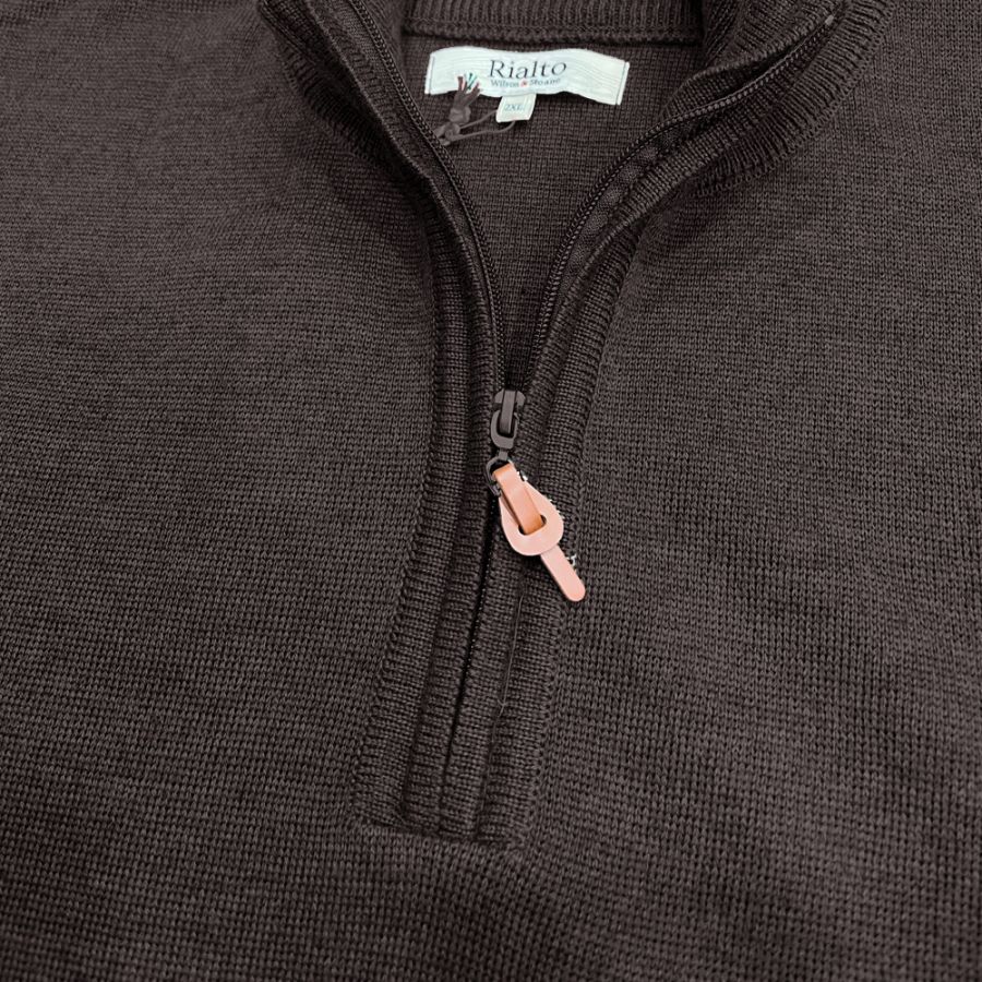 E1109 Rialto 1/4 Zip Turtle Neck Jumper (Brown)