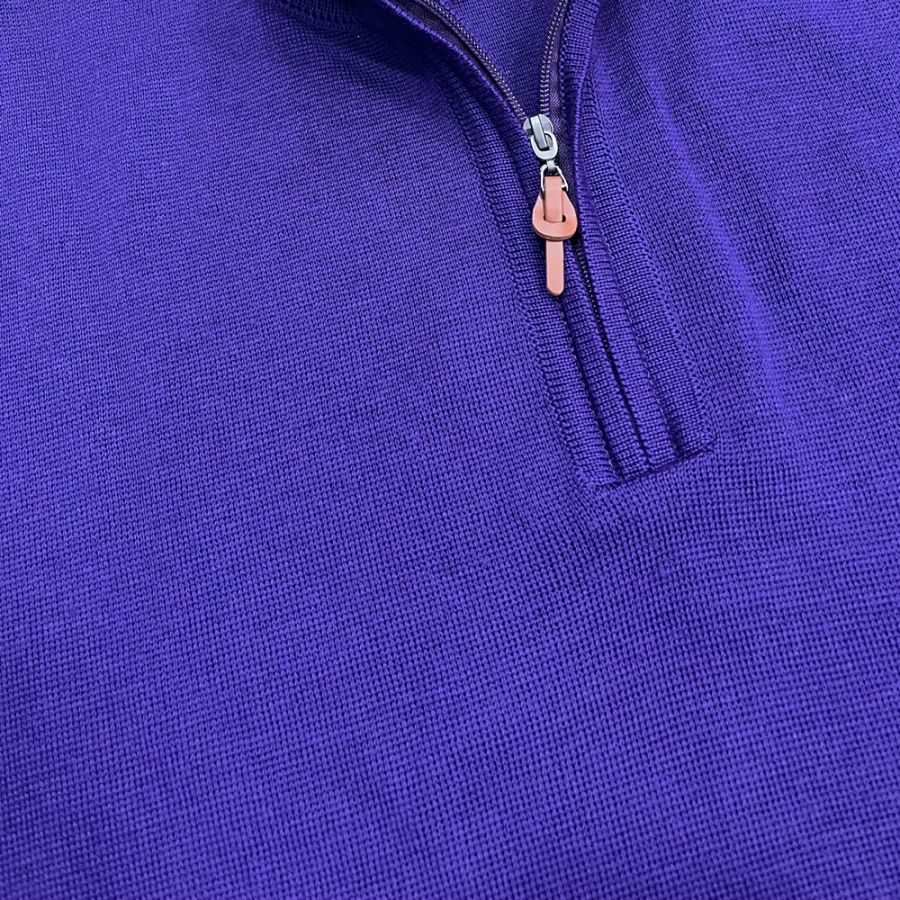E1109 Rialto 1/4 Zip Turtle Neck Jumper (Purple)
