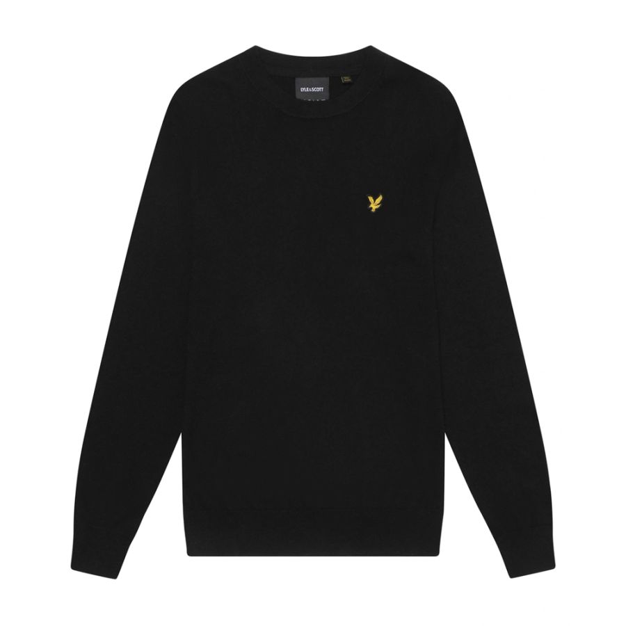 E1116 Lyle & Scott Cotton Merino Crew Neck Jumper (Black)