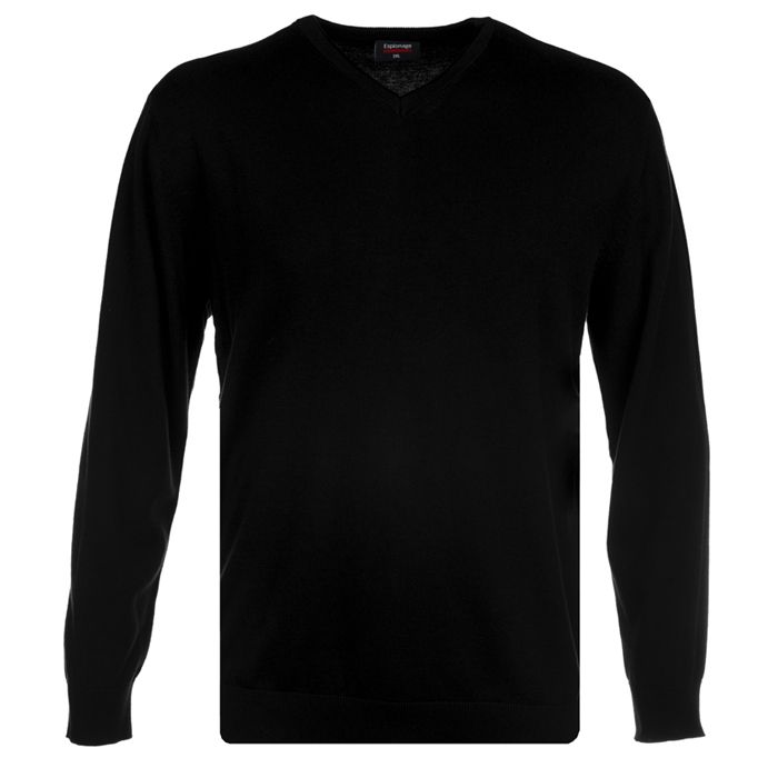 E958XT Tall Fit Espionage V Neck Jumper (Black)