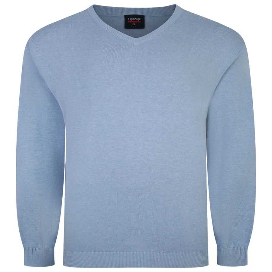 E958 Espionage V Neck Jumper (Lt Blue)