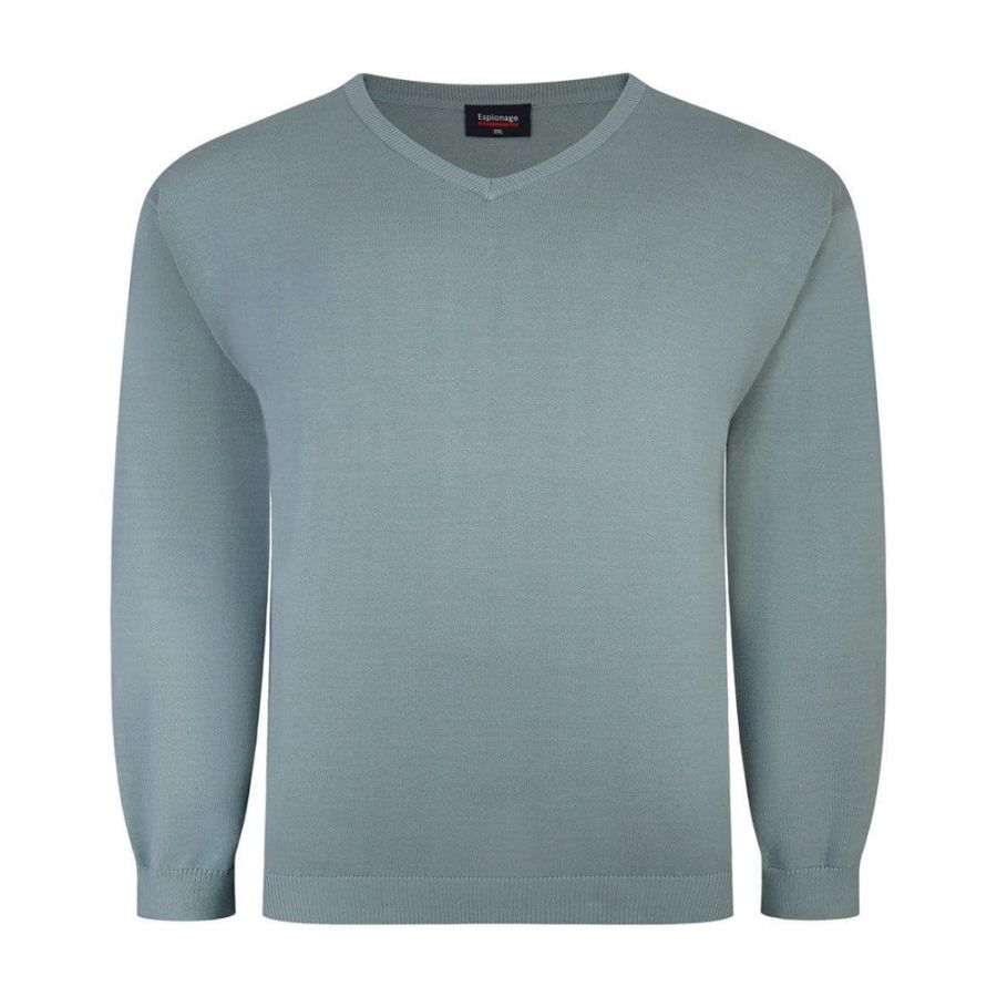 E958 Espionage V Neck Jumper (Sage)