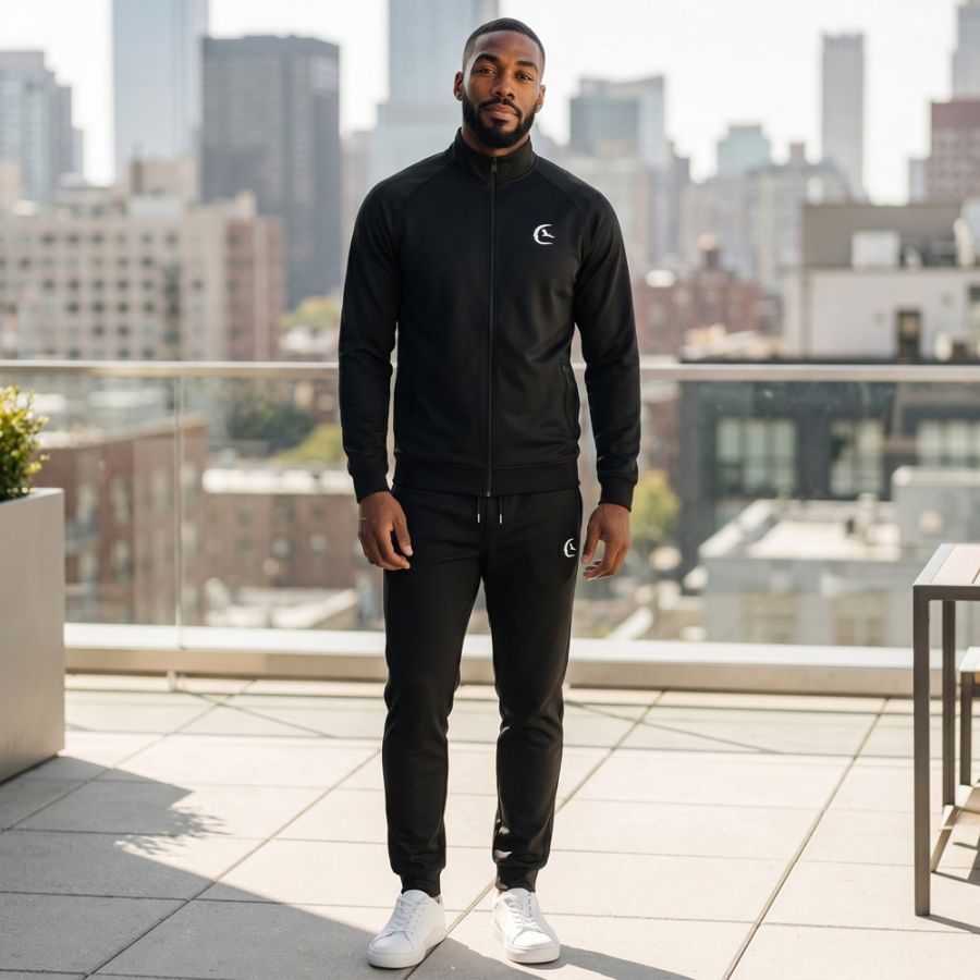 F1589XT Tall Fit Evroy Tracksuit (Black)