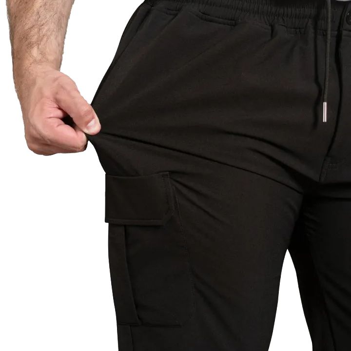F1552 D555 Cargo Pocket Elastic Waist Stretch Joggers