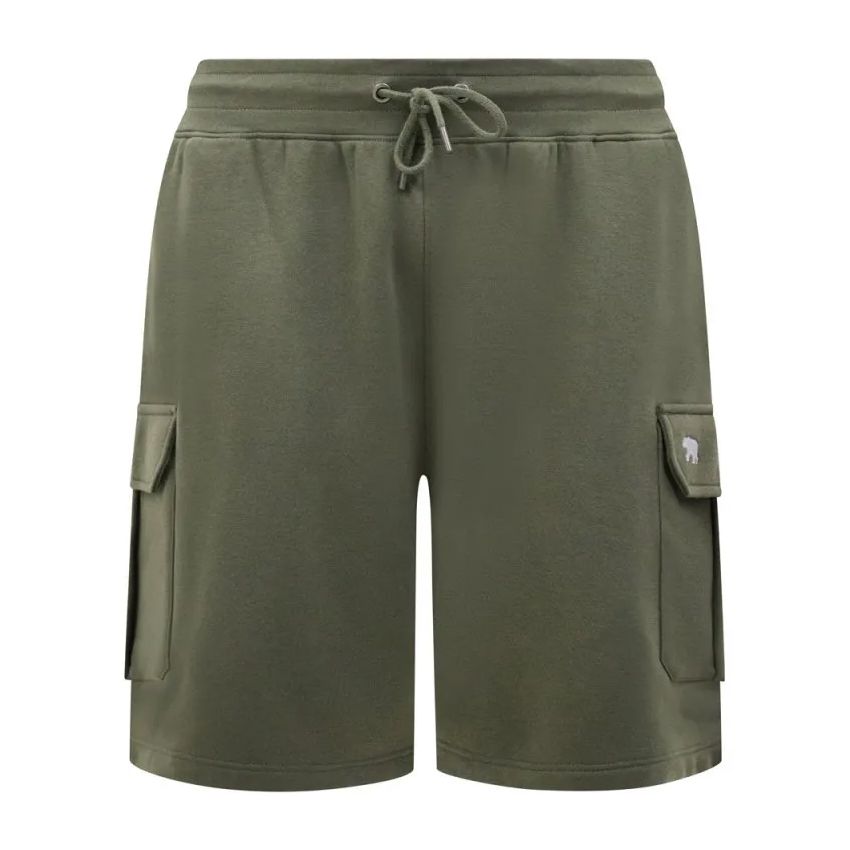 F1520 D555 Elasticated Waist Fleece Cargo Shorts (Khaki)