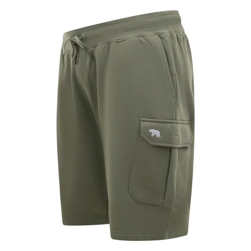 F1520 D555 Elasticated Waist Fleece Cargo Shorts (Khaki)