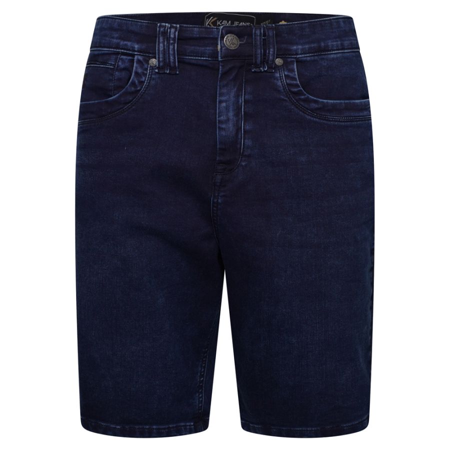 F1534 Kam Elastic Waist Denim Shorts (Indigo)