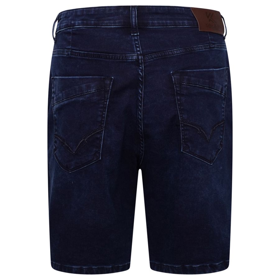 F1534 Kam Elastic Waist Denim Shorts (Indigo)