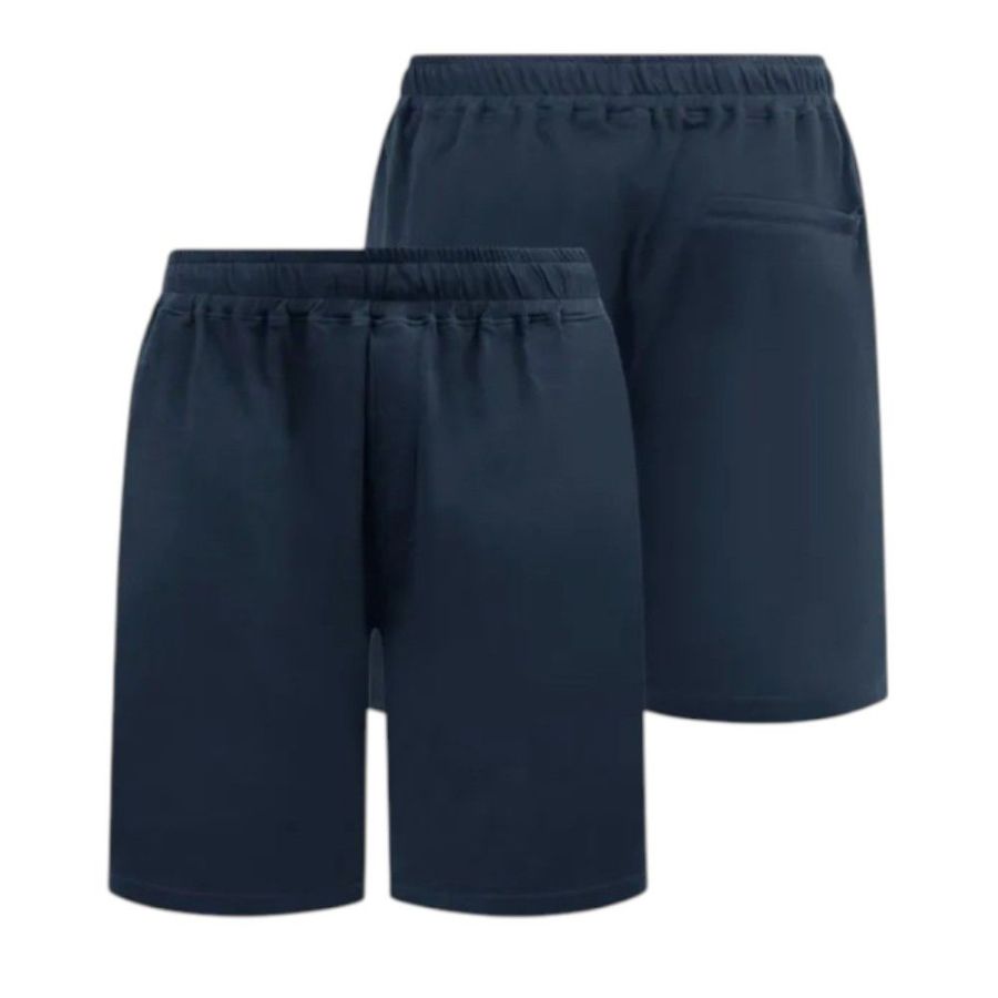 F1558 D555 Elastic Waist Stretch Shorts (Navy)