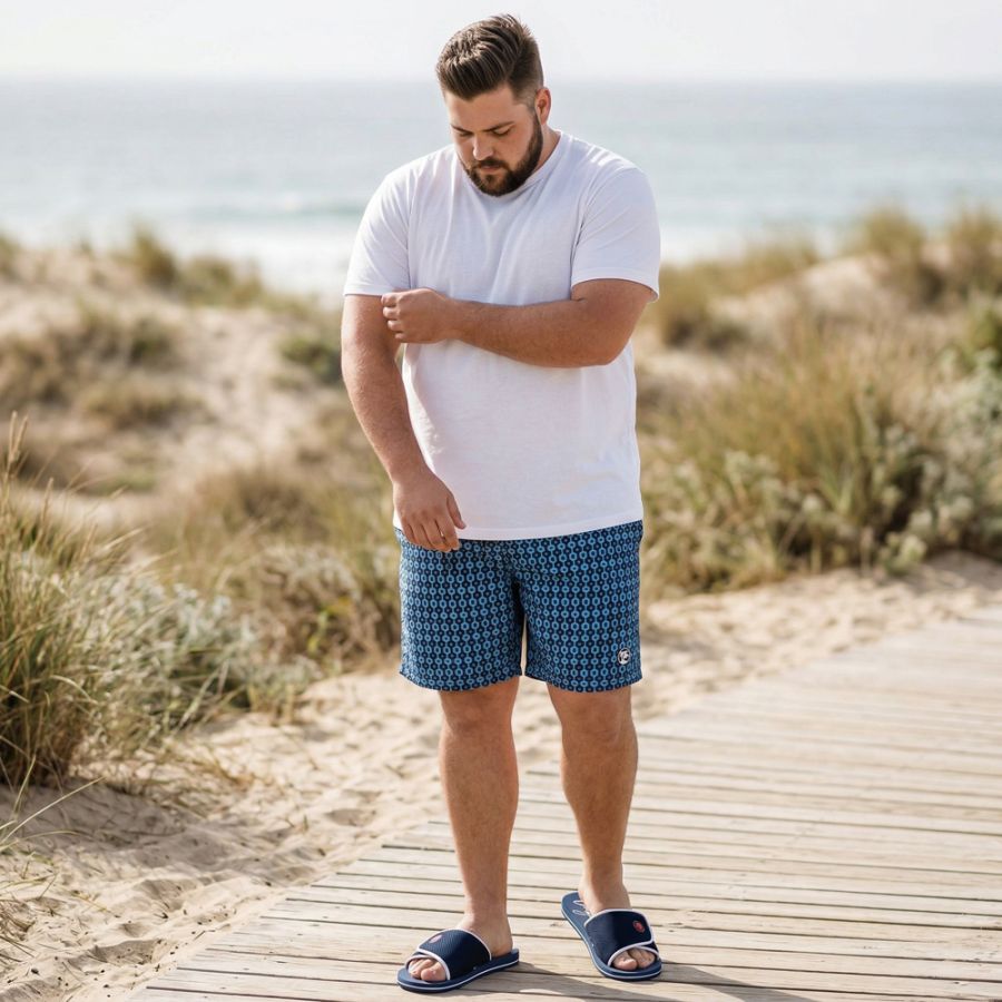 F1577 Espionage Geometric Print Swim Shorts