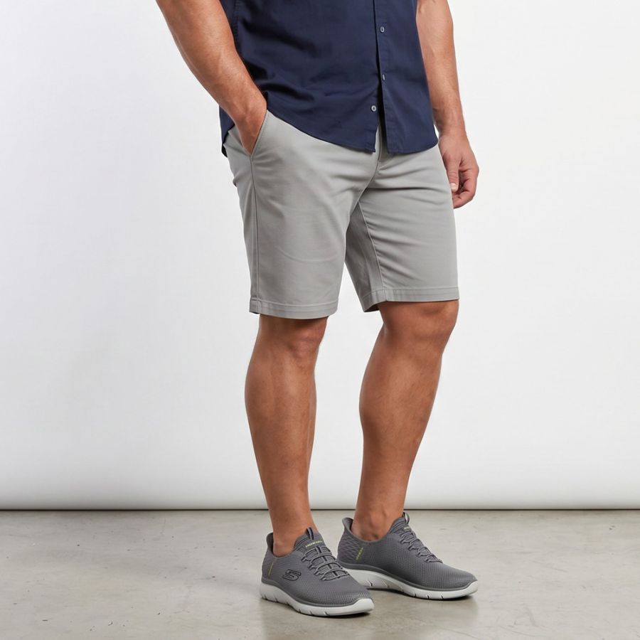 F1586 Ed Baxter Under Belly Fit Stretch Chino Shorts (Grey)
