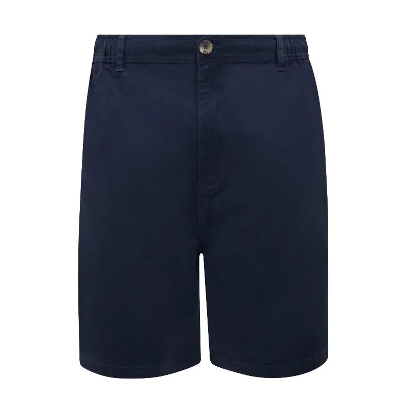F1585 D555 Elastic Waist Stretch Shorts (Navy)