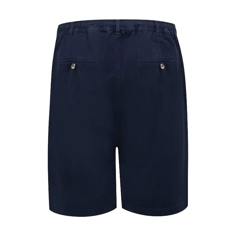 F1585 D555 Elastic Waist Stretch Shorts (Navy)