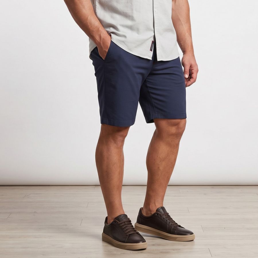 F1586 Ed Baxter Under Belly Fit Stretch Chino Shorts (Navy)