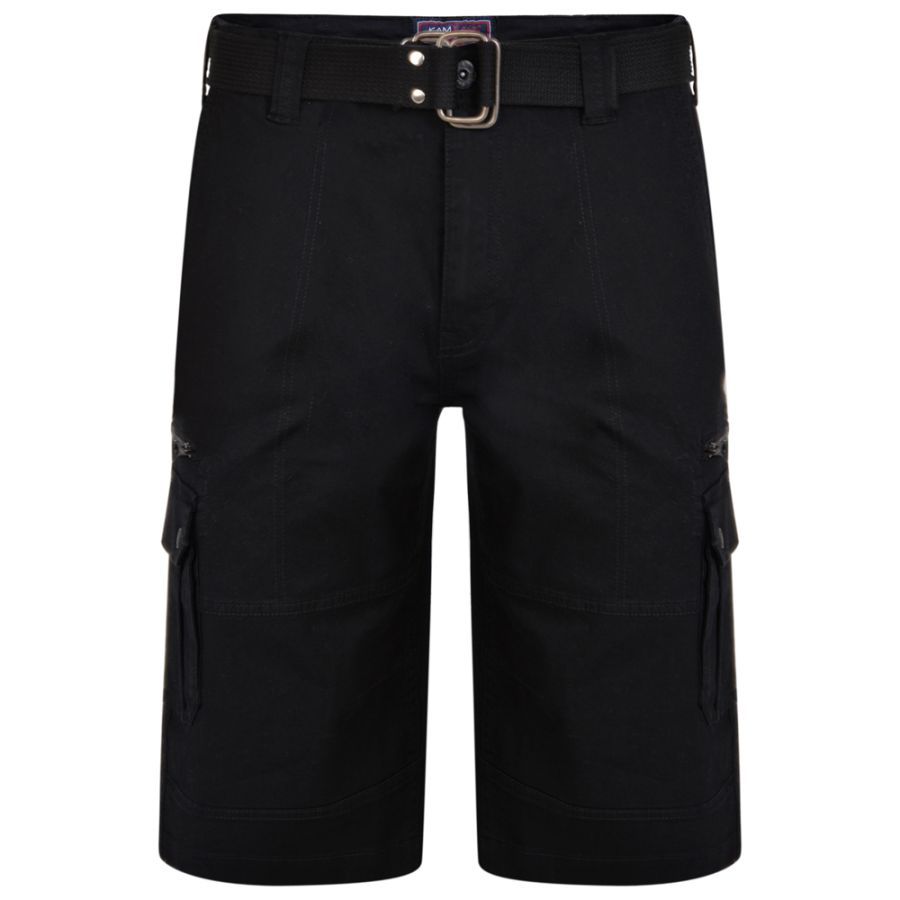 F1587 Kam Stretch Cargo Shorts (Black)