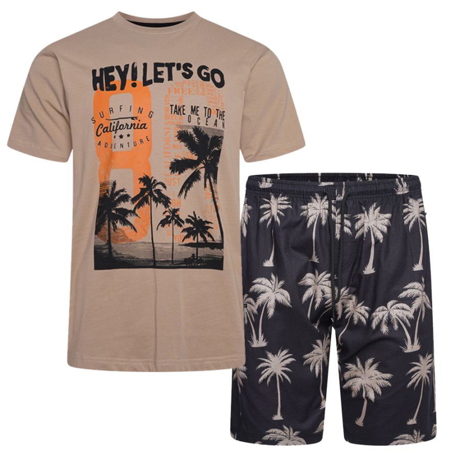 G1139 Kam 'Hey Let's Go' Tee and Short Set