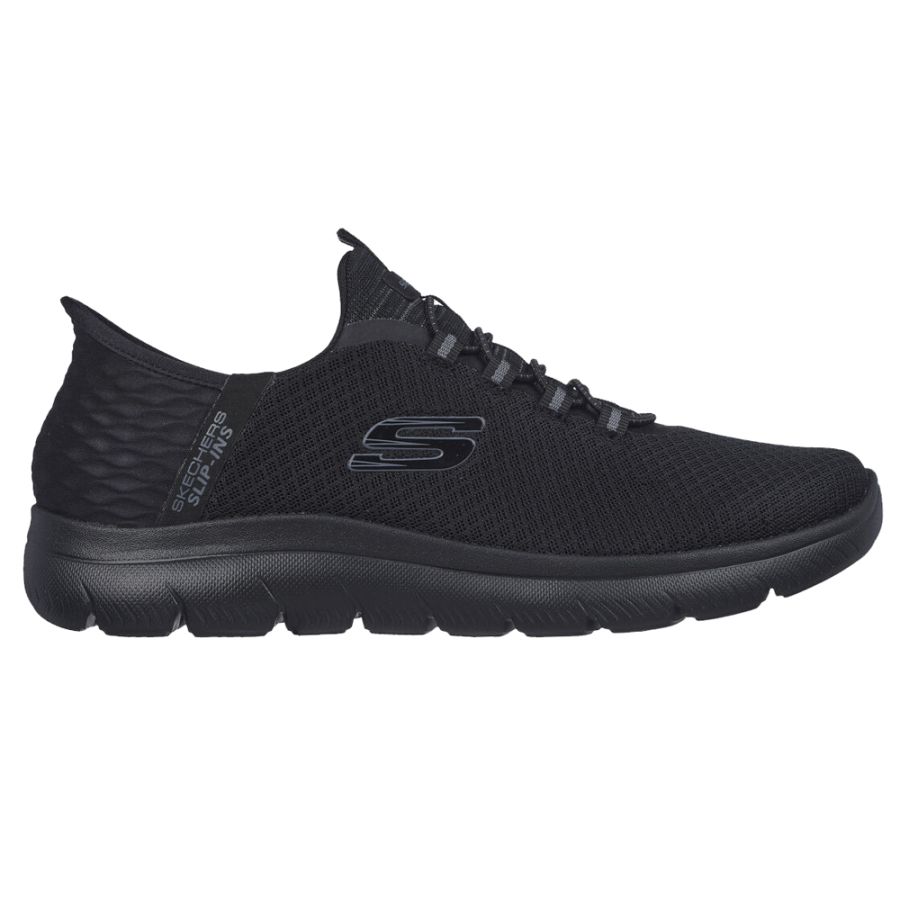H1785 Skechers Summits High Range Slip-ins Wide Fit (Black/Blk)