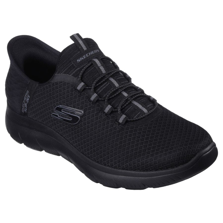 H1785 Skechers Summits High Range Slip-ins Wide Fit (Black/Blk)