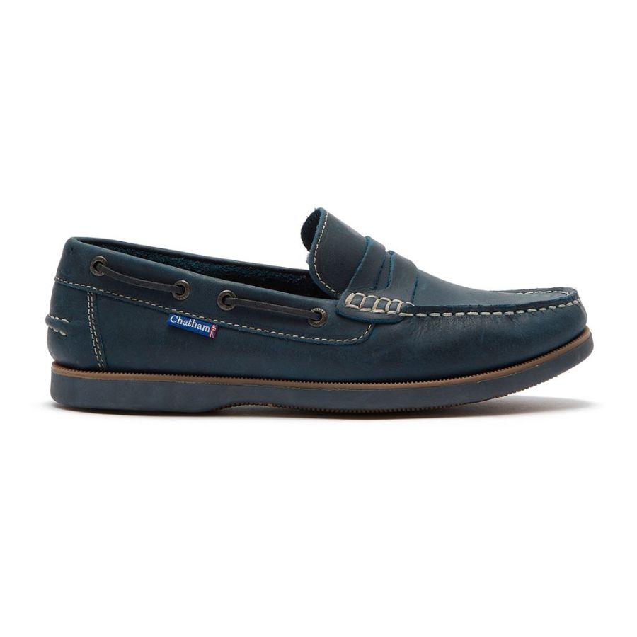 H1818 Chatham Shanklin Slip On Boat Shoe (Navy)
