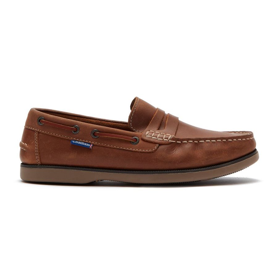 H1818 Chatham Shanklin Slip On Boat Shoe (Tan)