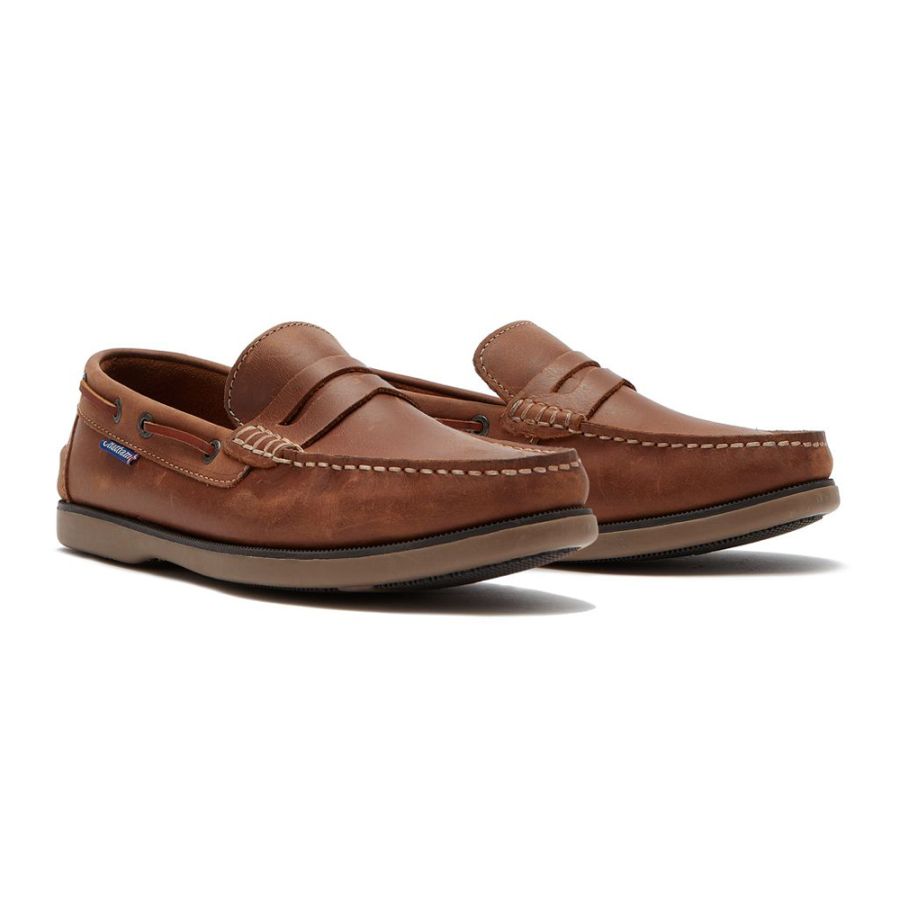 H1818 Chatham Shanklin Slip On Boat Shoe (Tan)