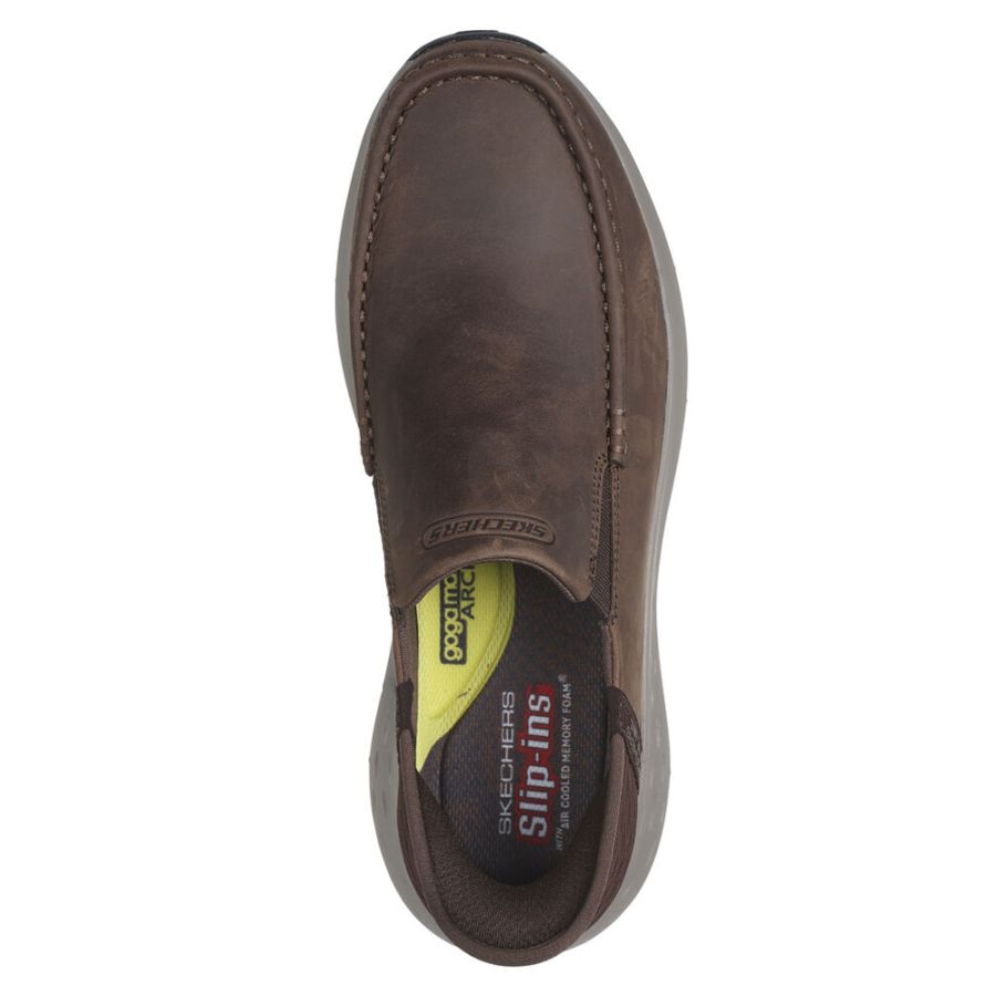 H1861 Skechers Parson Oswin Slip-Ins Casual Shoes (DK Brown)