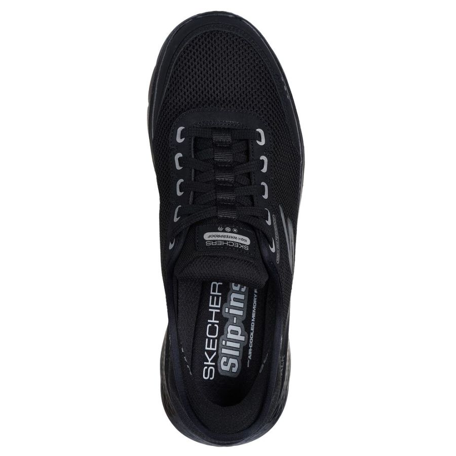 H1886 Skechers Slip-ins, GoWalk Flex Waterproof Trainers (Black)