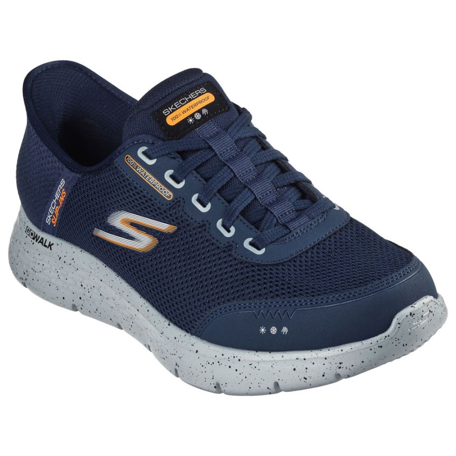 H1886 Skechers Slip-ins, GoWalk Flex Waterproof Trainers (Navy)