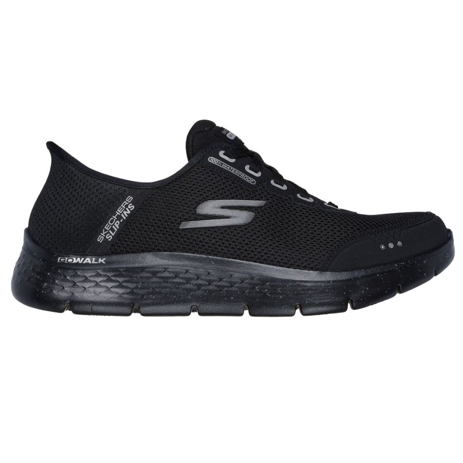 H1886 Skechers Slip-ins, GoWalk Flex Waterproof Trainers (Black)
