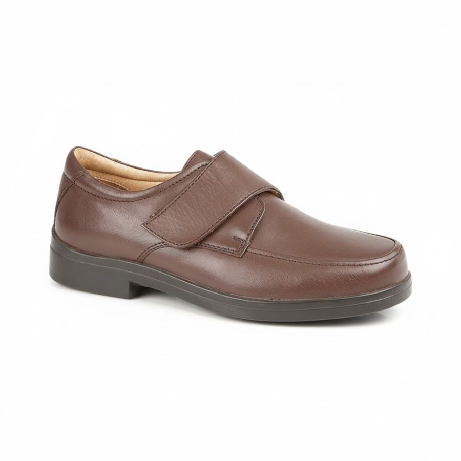 H920 Roamers Velcro Extra Wide Shoe (Brown)