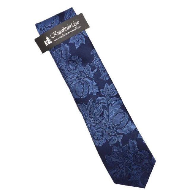 HT28014-4 Silk Extra Long Tie (Navy)
