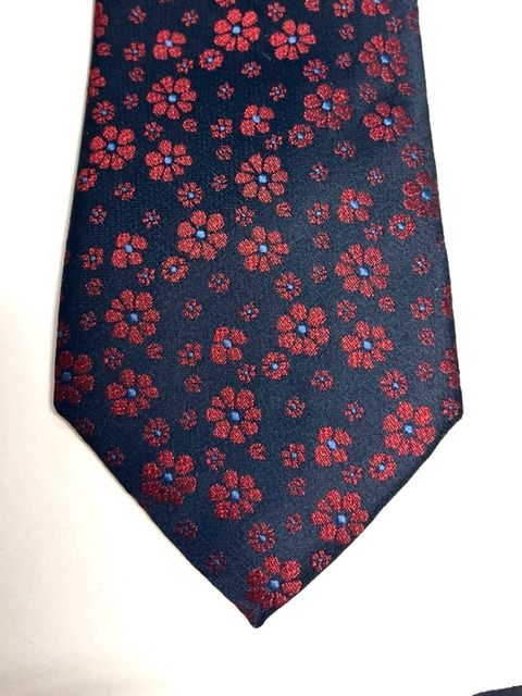 KH01653 Col 3  Polyester Tie Navy/Red