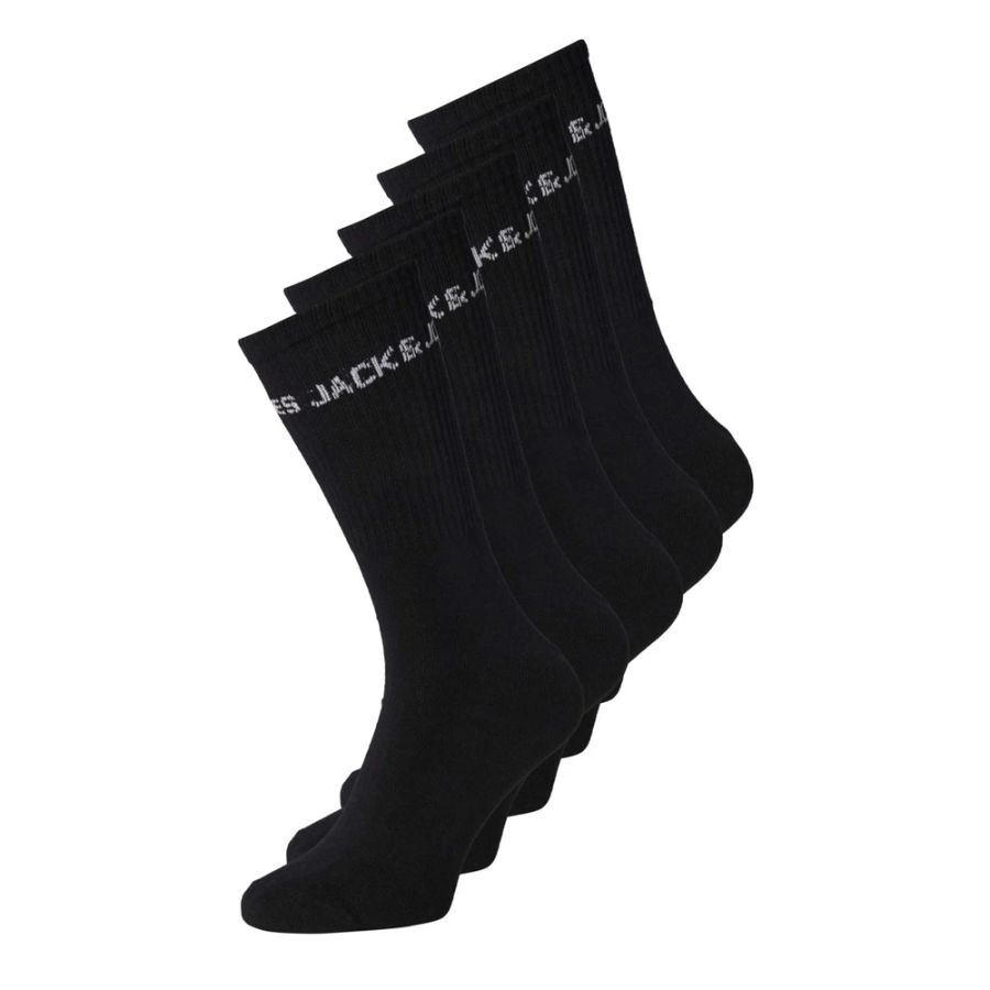 X942 Jack & Jones 5 Pack Socks (Black)