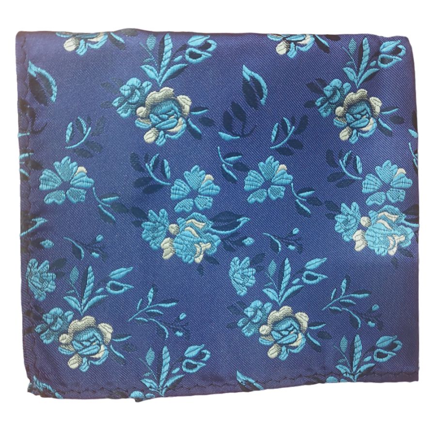 KH01138 Col 1 Polyester Pocket Square Navy/Blue